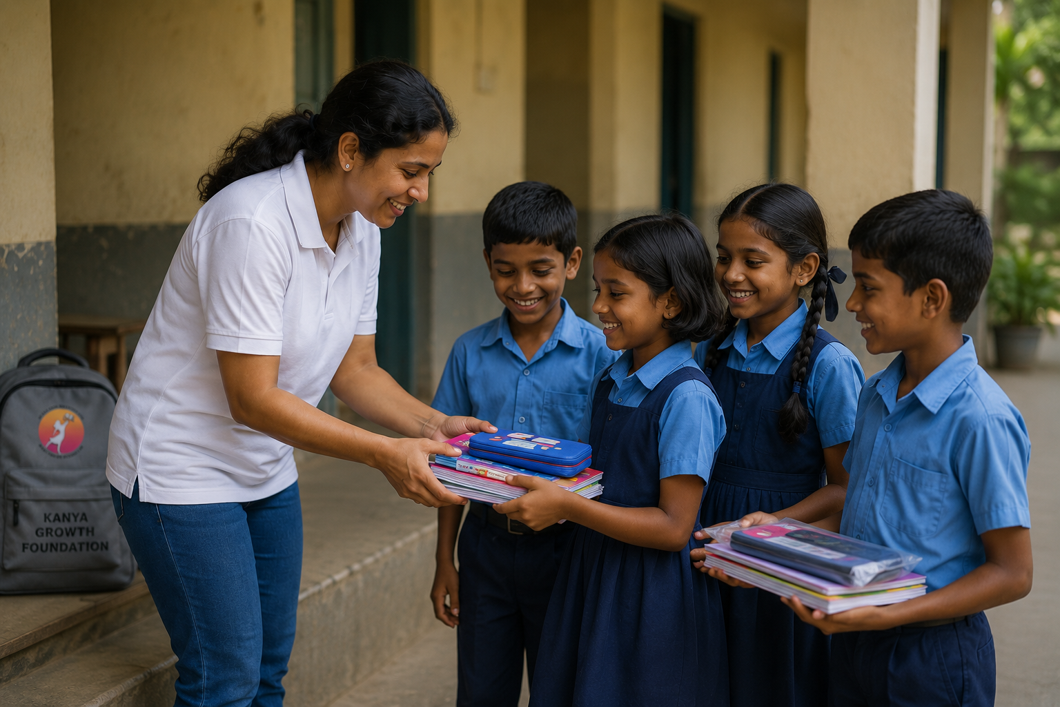School kit distribution support for children