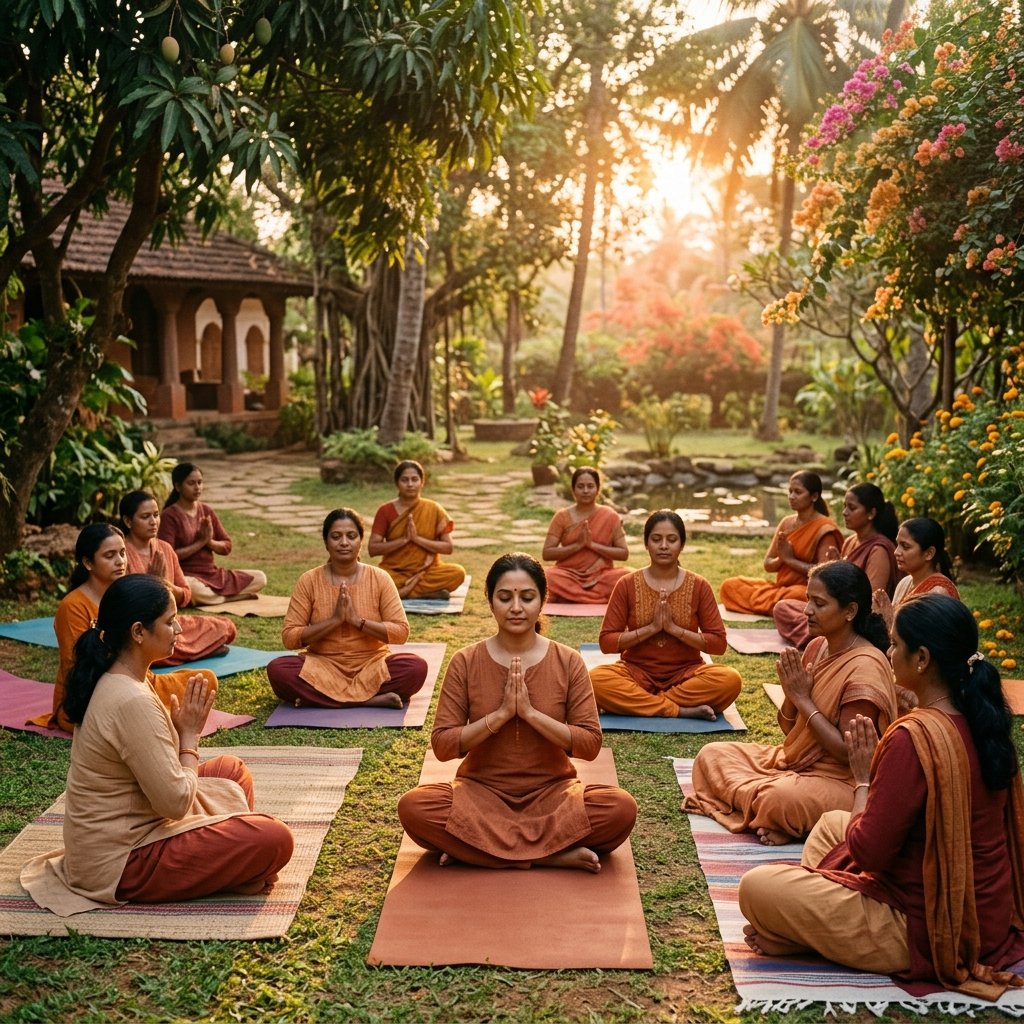 Community yoga session for the YogKimaya yoga camp